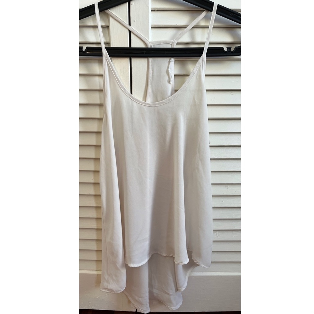 Francesca’s Sheer White Racerback Tank Top